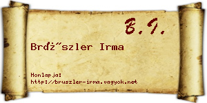 Brüszler Irma névjegykártya