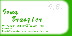 irma bruszler business card